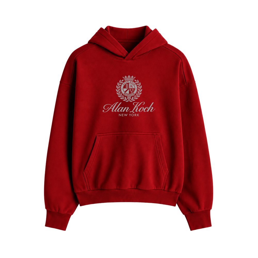 Royal Crest Pullover Hoodie – Scarlet Red