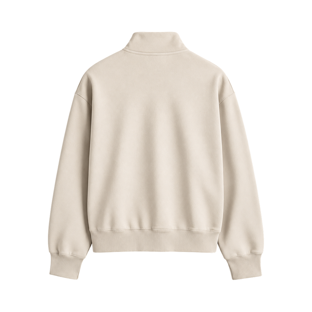 Signature Heritage Quarter-Zip Sweatshirt – Soft Ivory
