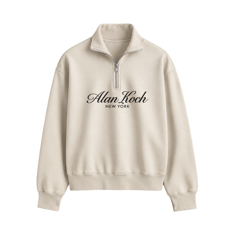 Signature Heritage Quarter-Zip Sweatshirt – Soft Ivory