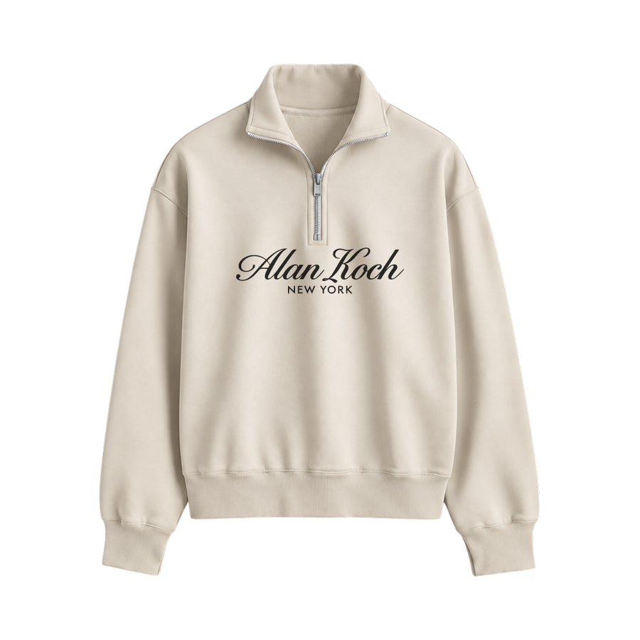 Signature Heritage Quarter-Zip Sweatshirt – Soft Ivory