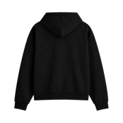 Signature Relaxed Zip Hoodie – Midnight Black