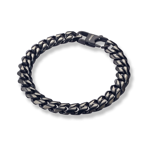 Alan Koch Black Oxidised Curb Link Chain Bracelet 10Mm