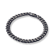 Alan Koch Black Oxidised Curb Link Chain Bracelet 8Mm