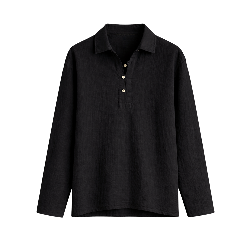Softline Long Sleeve Polo – Jet Black