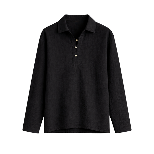 Softline Long Sleeve Polo – Jet Black