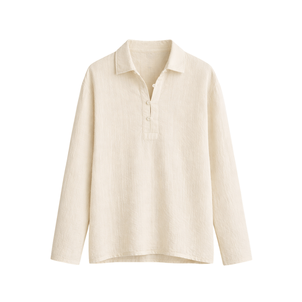Softline Long Sleeve Polo – Soft Ivory