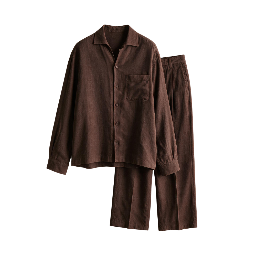 The Country Club Linen Co-ord Set - Espresso Brown