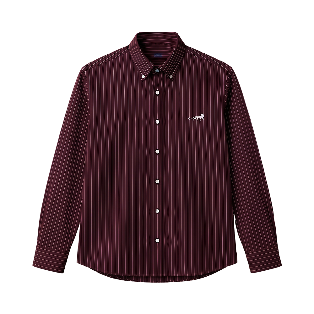 Valencrest Signature Stripe Shirt - Bordeaux Rouge
