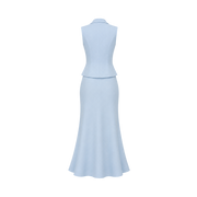Valeria Collared Flared Co Ord Set - Glacier