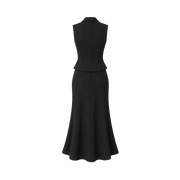Valeria Collared Flared Co Ord Set - Obsidian