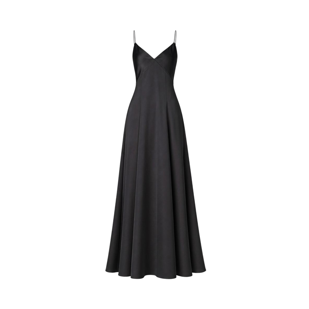 Valeria Cowl Satin Maxi Dress - Black