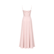 Valeria Cowl Satin Maxi Dress - Blush