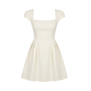 Valeria Éclipse Square Neck Dress - Ivory Pearl