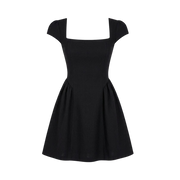 Valeria Éclipse Square Neck Dress - Midnight Noir