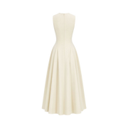 Valeria Flared High Neck Midi Dress - Ivory