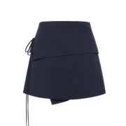 Valeria Foldover Wrap Mini Skirt - Navy