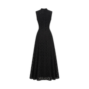 Valeria Lace Column Maxi Dress - Black