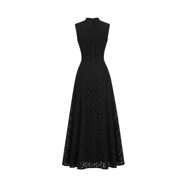 Valeria Lace Column Maxi Dress - Black