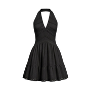 Valeria Twisted Halter Mini Dress - Black