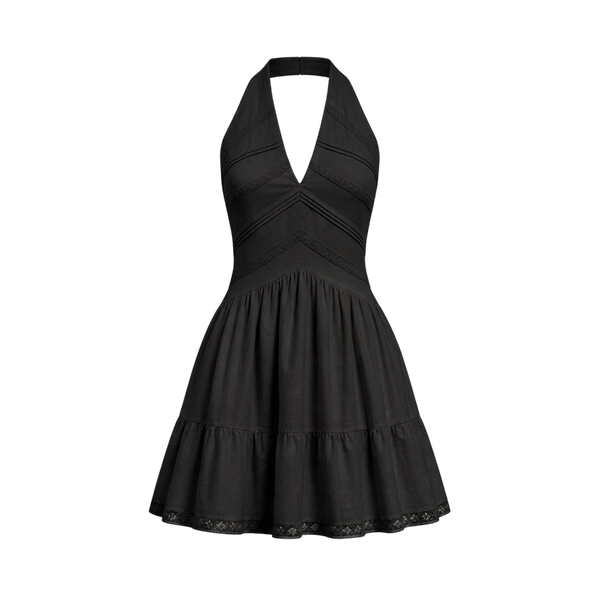 Valeria Twisted Halter Mini Dress - Black