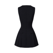 Valeria Plunge Tailored Mini Dress - Noir