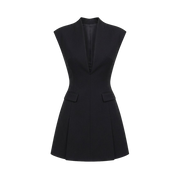 Valeria Sculpted Blazer Mini Dress - Noir