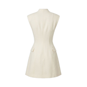 Valeria Sculpted Blazer Mini Dress - Warm Ivory