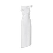 Valeria Twisted Foldover Midi Dress - White