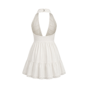 Valeria Twisted Halter Mini Dress - Off White