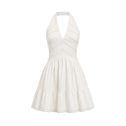 Valeria Twisted Halter Mini Dress - Off White