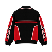 Vintage Racing Knit Jacket – Black Red