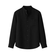 Viremont Premium Linen Shirt - Obsidian Black
