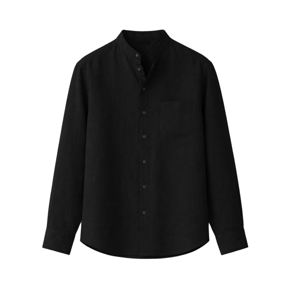 Viremont Premium Linen Shirt - Obsidian Black