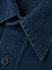 Marlow Denim Shirt – Light Indigo – close-up detail