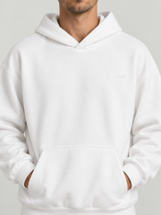 Signature Relaxed Hoodie – Arctic White