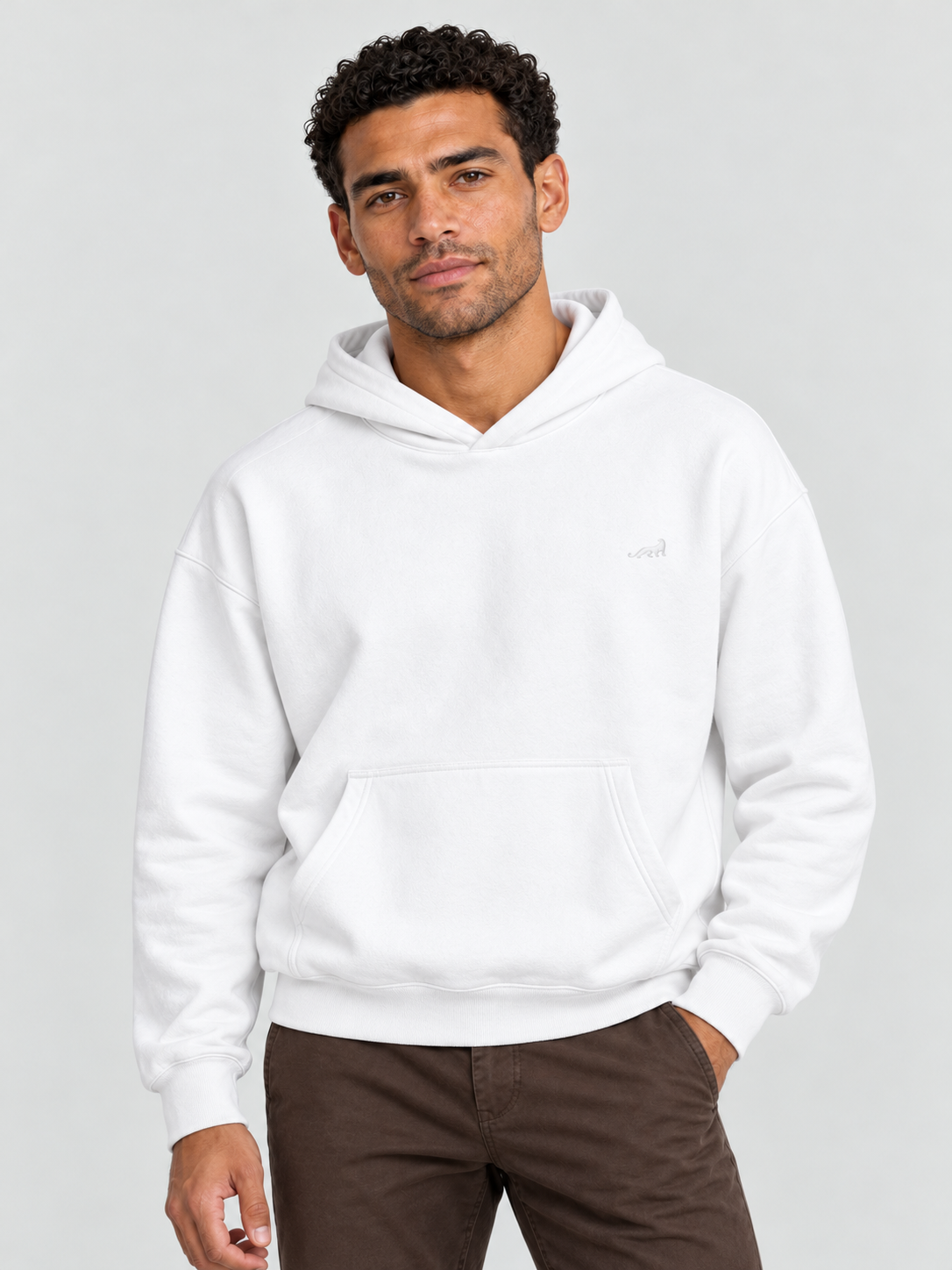 Signature Relaxed Hoodie – Arctic White