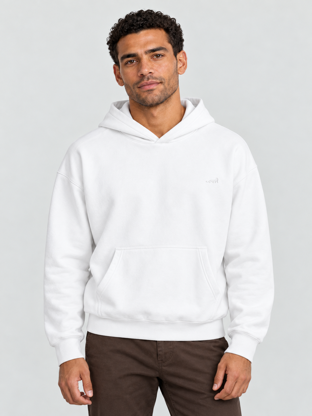 Signature Relaxed Hoodie – Arctic White