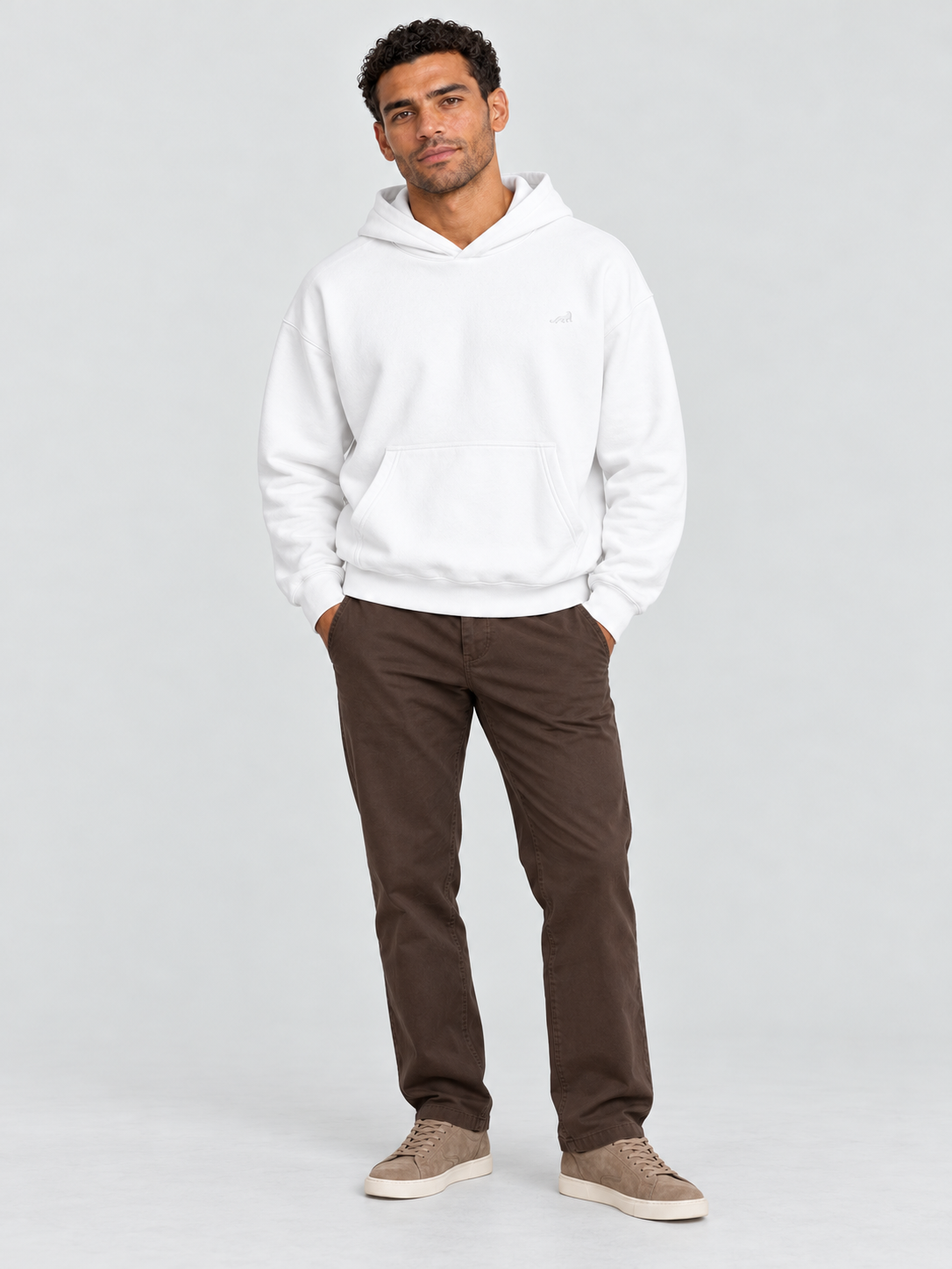 Signature Relaxed Hoodie – Arctic White