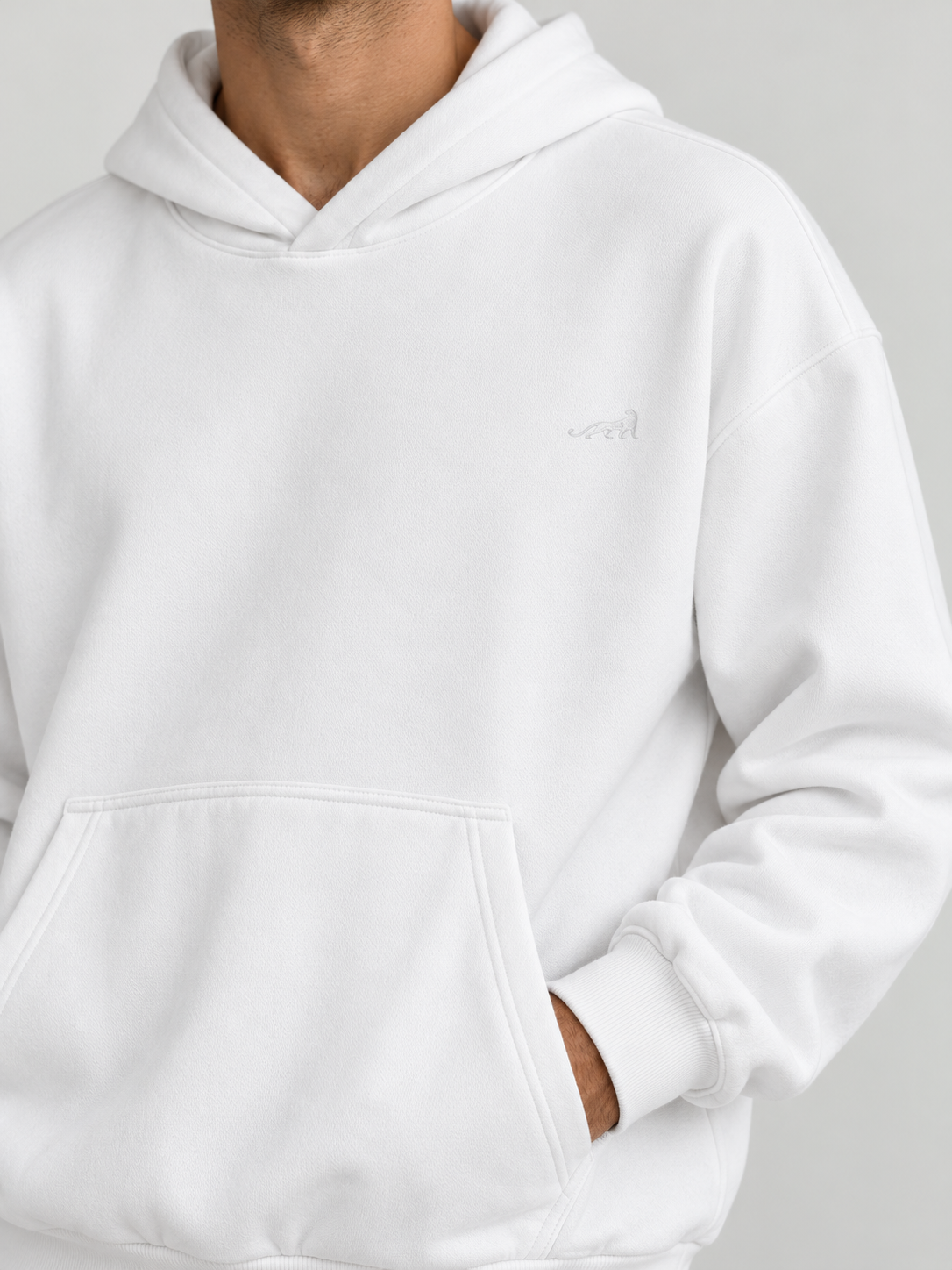 Signature Relaxed Hoodie – Arctic White