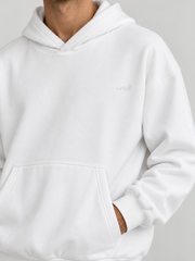 Signature Relaxed Hoodie – Arctic White