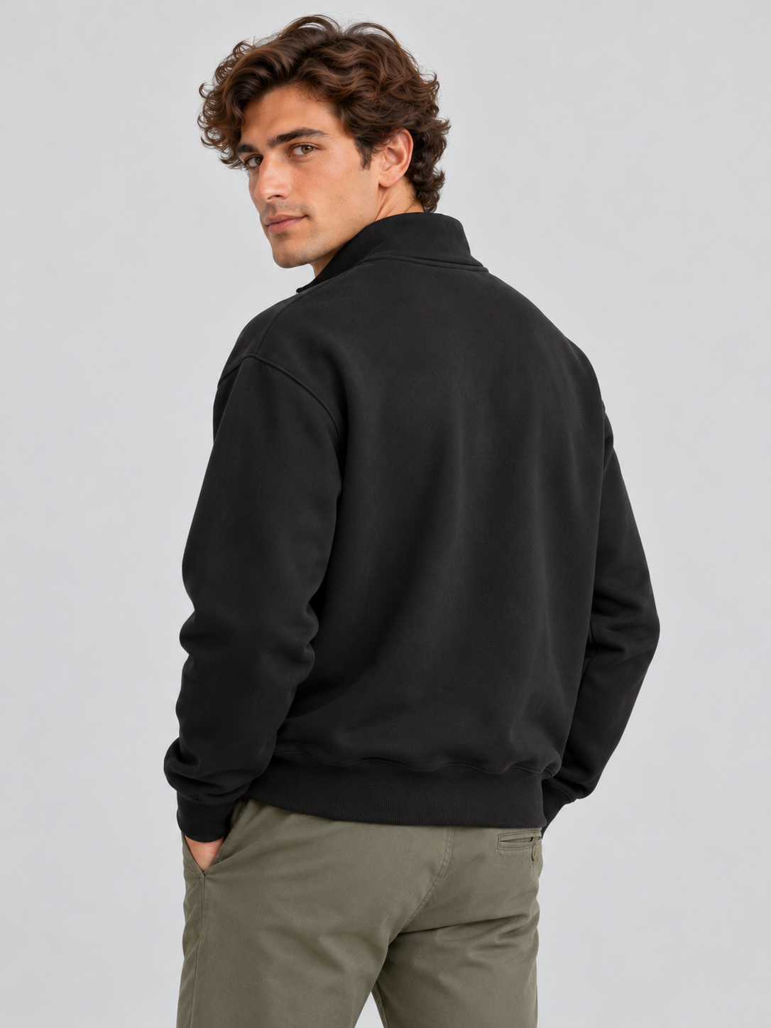 Classic Heritage Quarter-Zip Sweatshirt – Jet Black