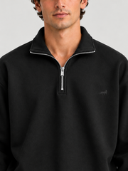 Classic Heritage Quarter-Zip Sweatshirt – Jet Black