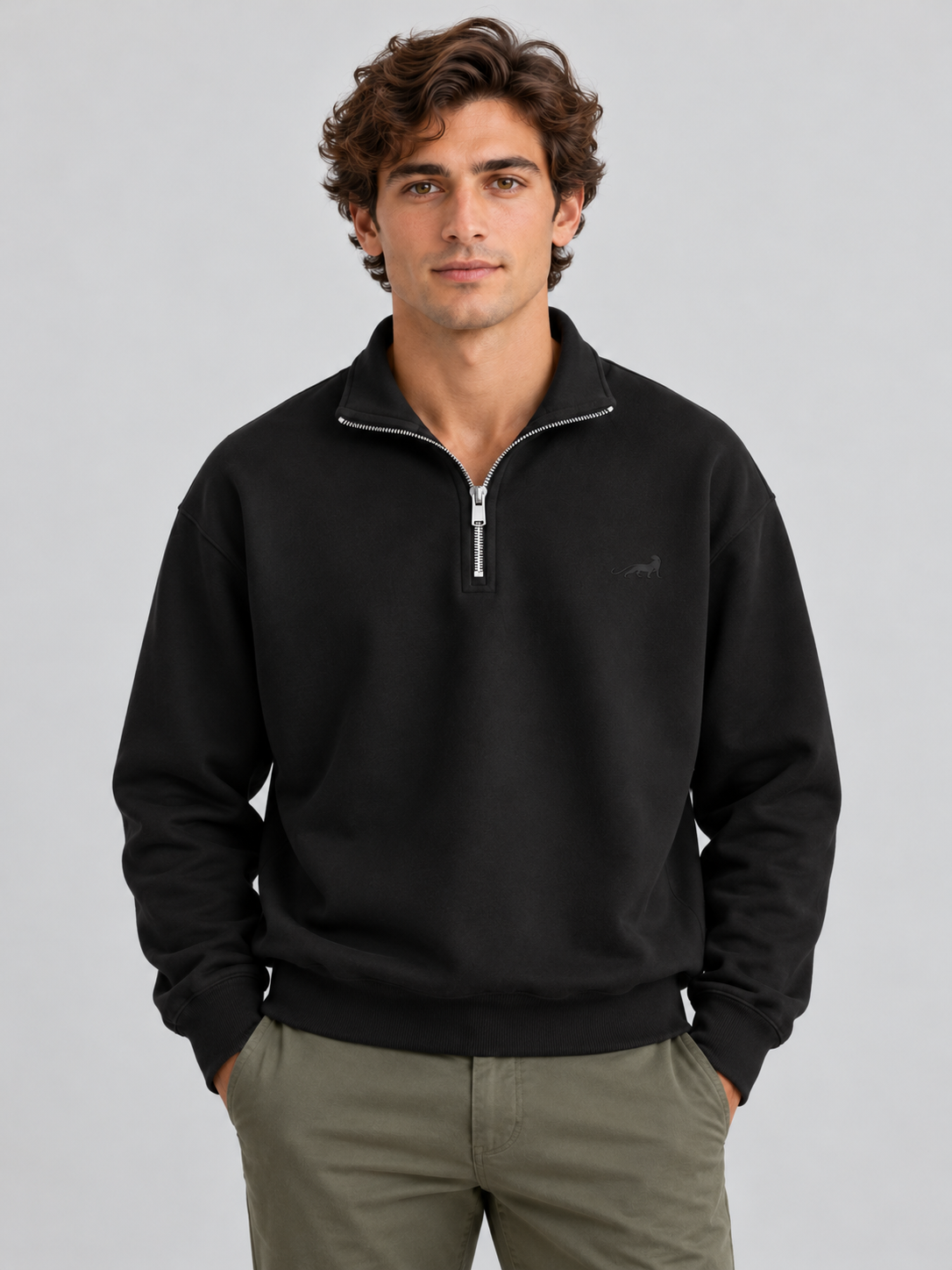 Classic Heritage Quarter-Zip Sweatshirt – Jet Black