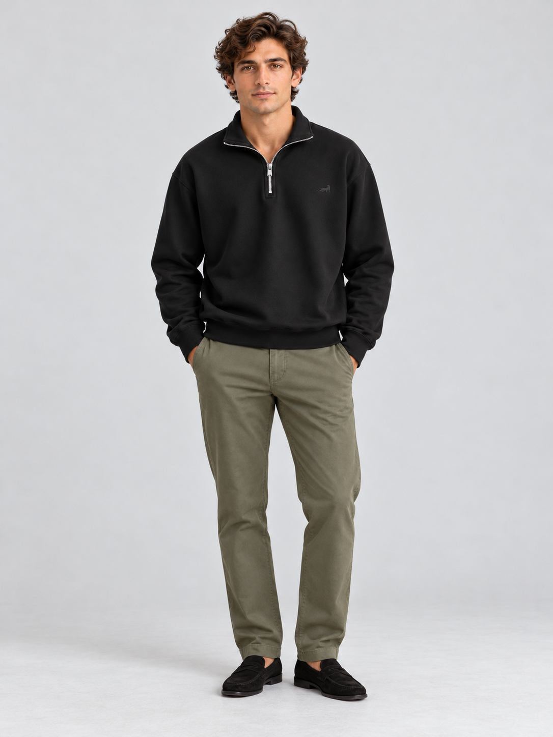 Classic Heritage Quarter-Zip Sweatshirt – Jet Black