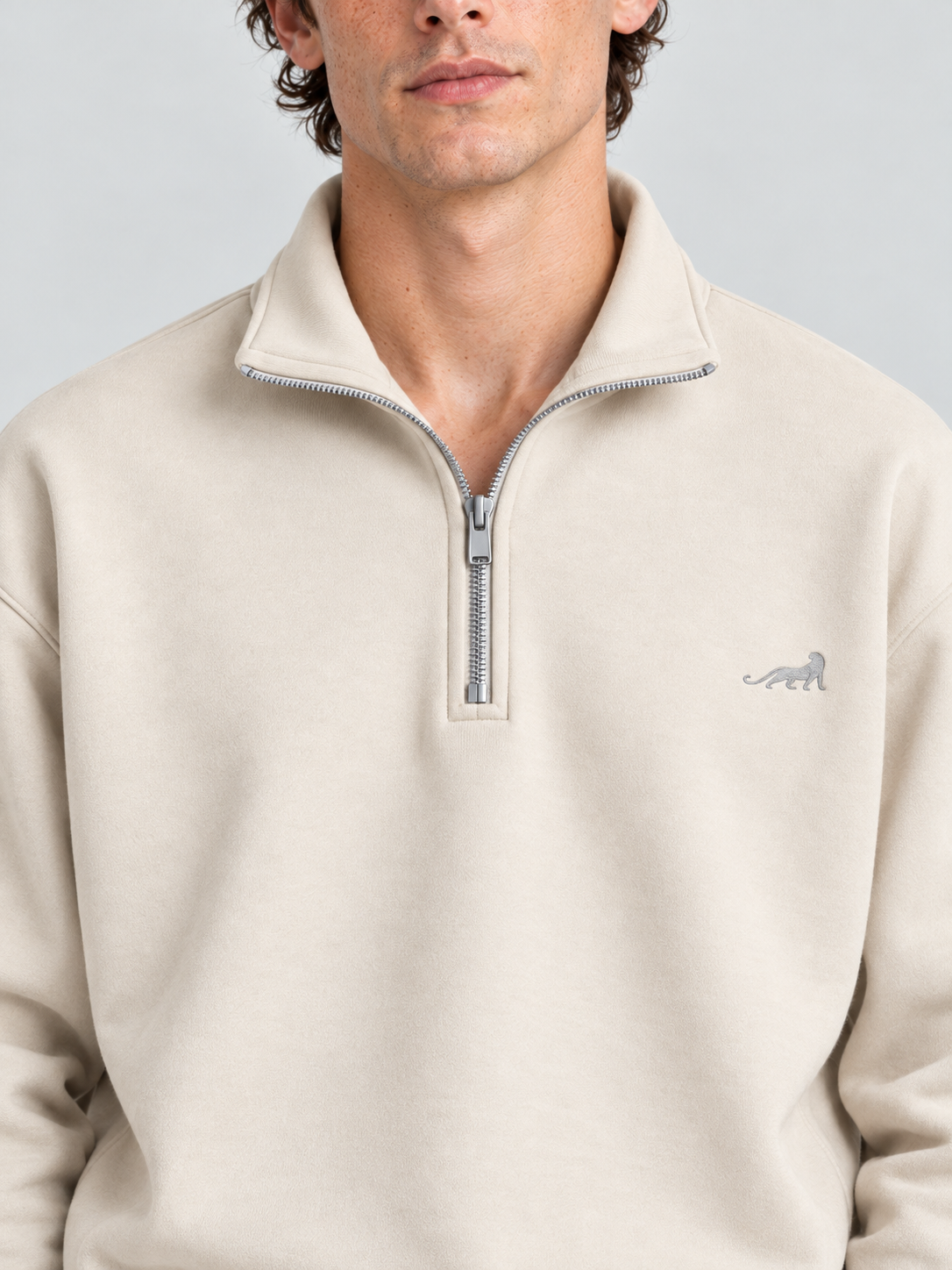 Classic Heritage Quarter-Zip Sweatshirt – Soft Ivory