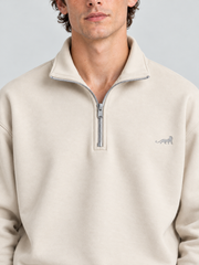 Classic Heritage Quarter-Zip Sweatshirt – Soft Ivory
