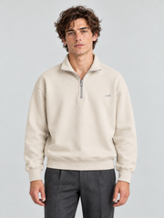 Classic Heritage Quarter-Zip Sweatshirt – Soft Ivory