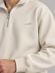 Classic Heritage Quarter-Zip Sweatshirt – Soft Ivory