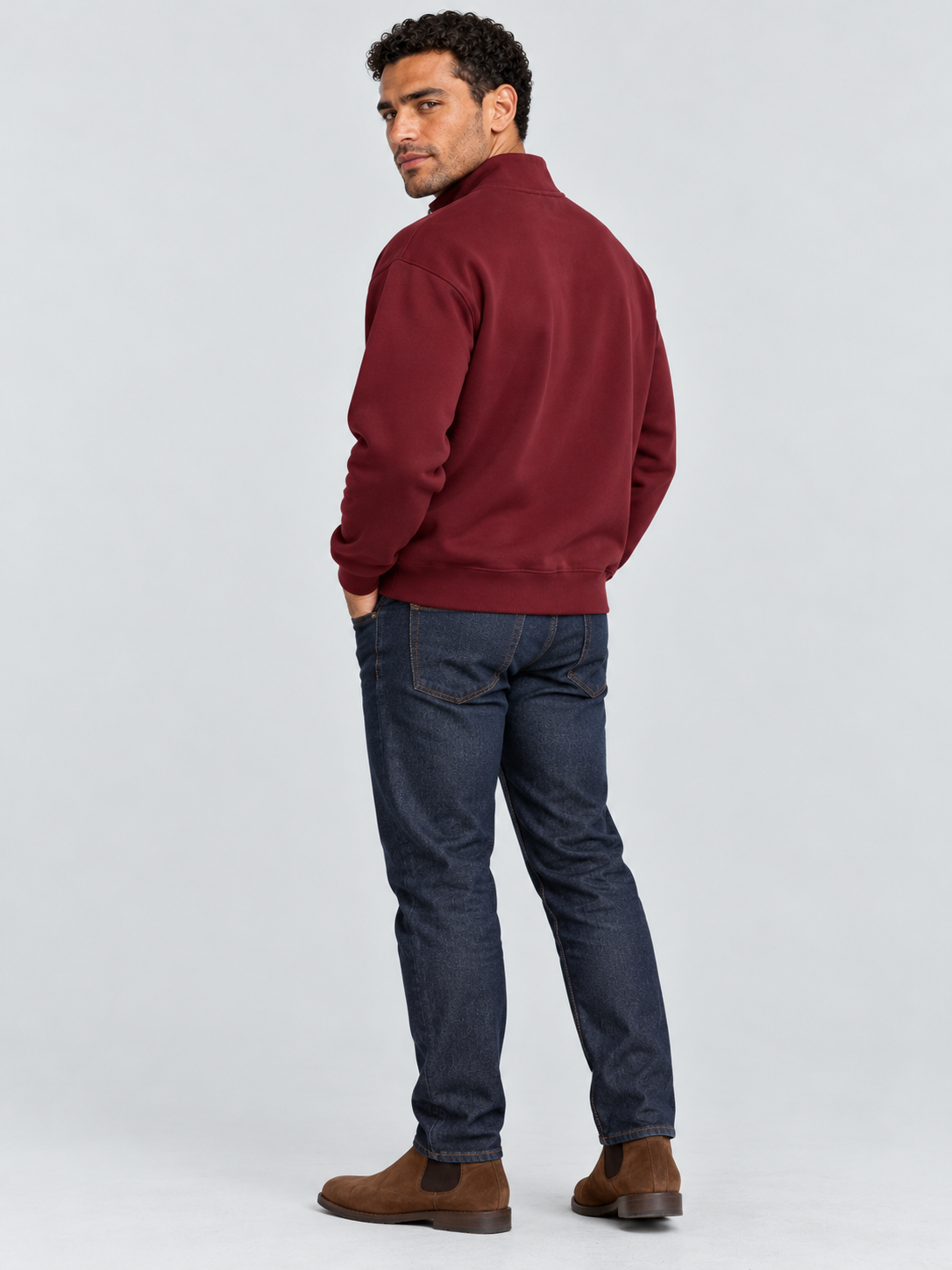 Classic Heritage Quarter-Zip Sweatshirt – Vintage Burgundy