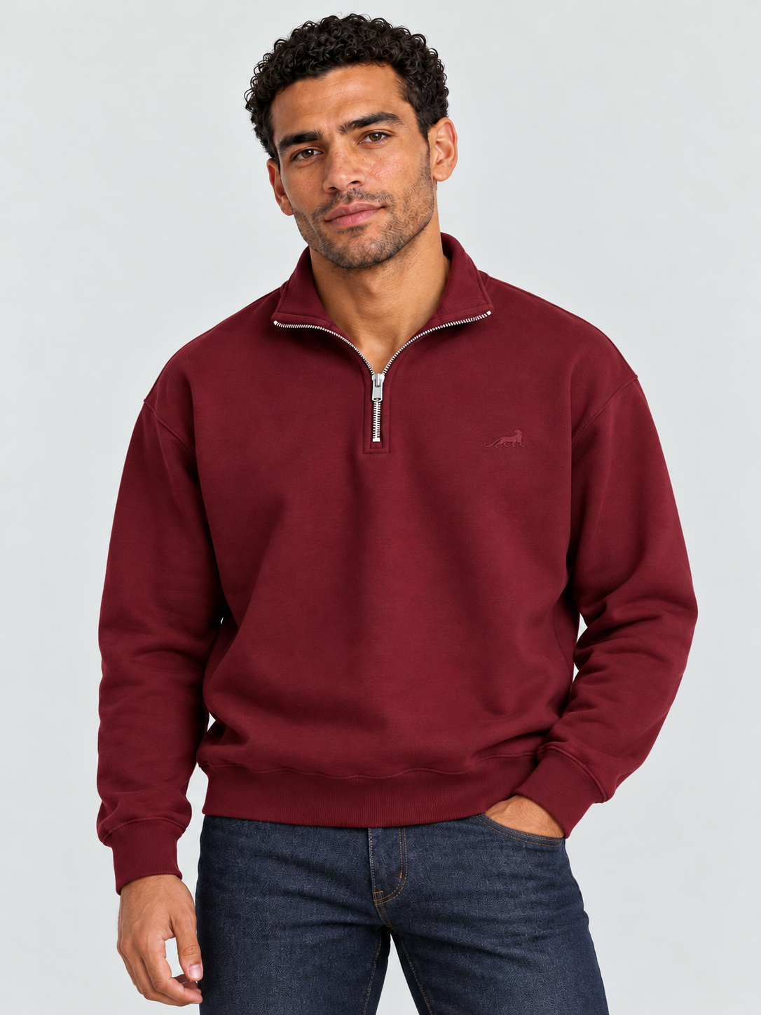 Classic Heritage Quarter-Zip Sweatshirt – Vintage Burgundy